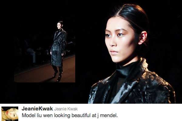 liu wen wen. Fashion Week Tweets • Liu Wen